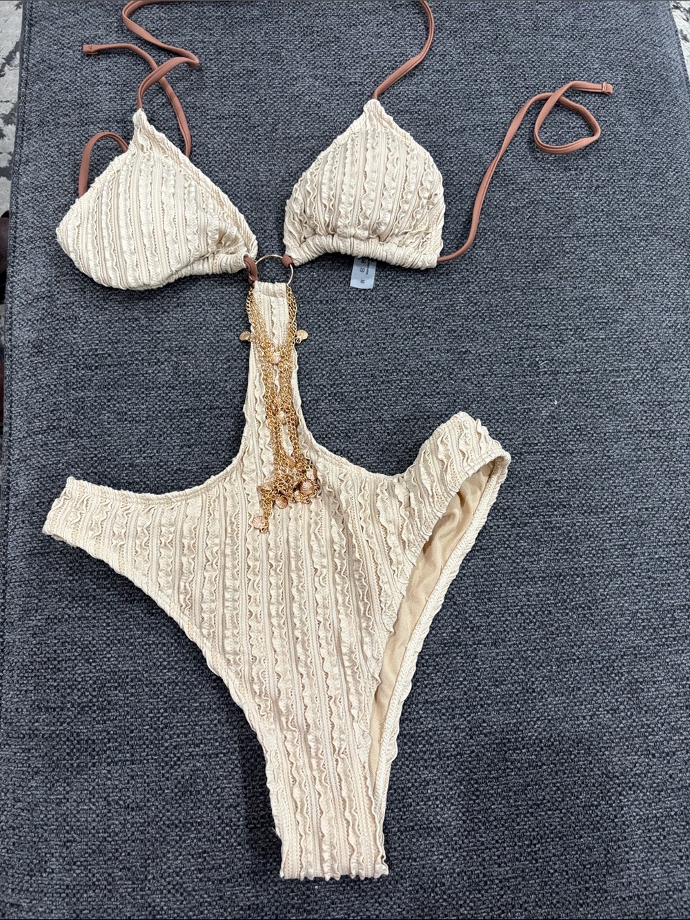 OYOANGLE Women's Halter Neck Cut Out One Piece Swimsuit